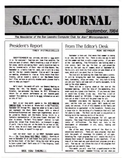 San Leandro Computer Club Journal — September 1984