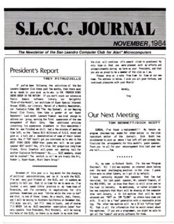 San Leandro Computer Club Journal — November 1984