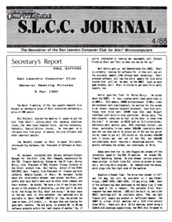 San Leandro Computer Club Journal — April 1985