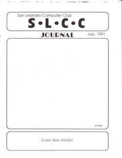 San Leandro Computer Club Journal — July 1991
