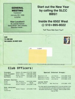 San Leandro Computer Club Journal — January 1998