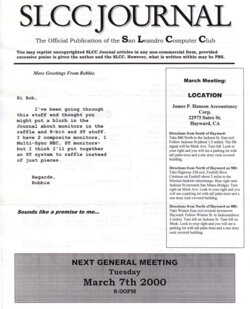 San Leandro Computer Club Journal — March 2000
