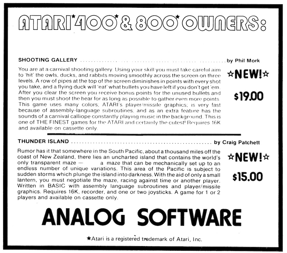 Atari 400 & 800 Owners · 1981