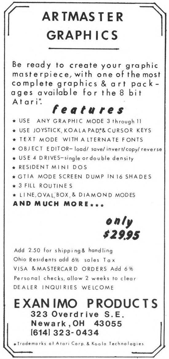 Be ready to create your graphic masterpiece · 1986