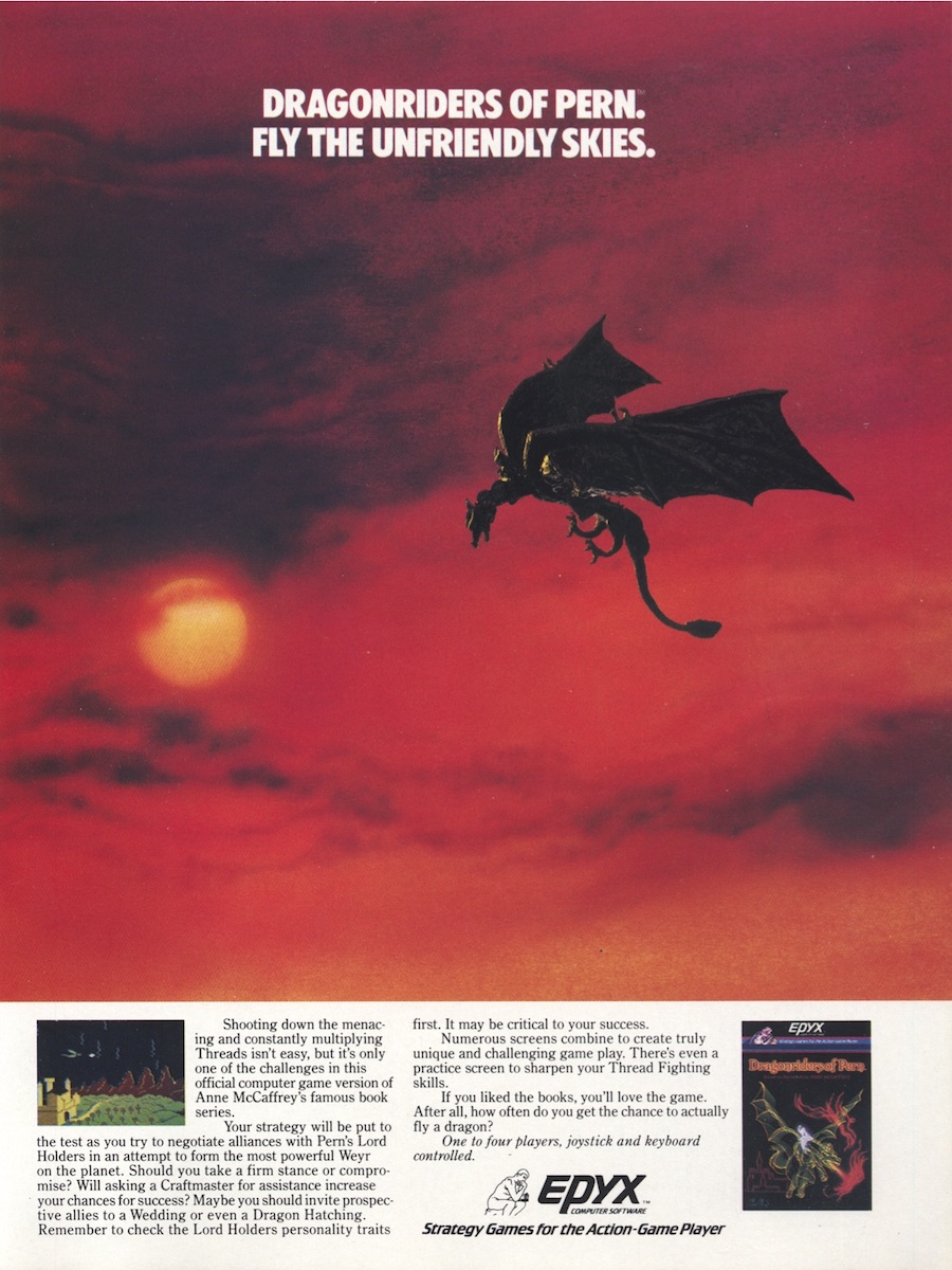 Dragonriders of Pern. Fly the Unfriendly Skies. · 1984