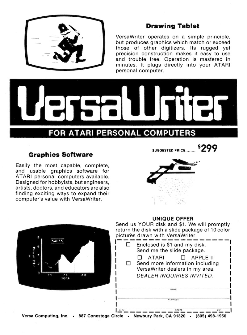 VersaWriter for Atari Personal Computers · 1981