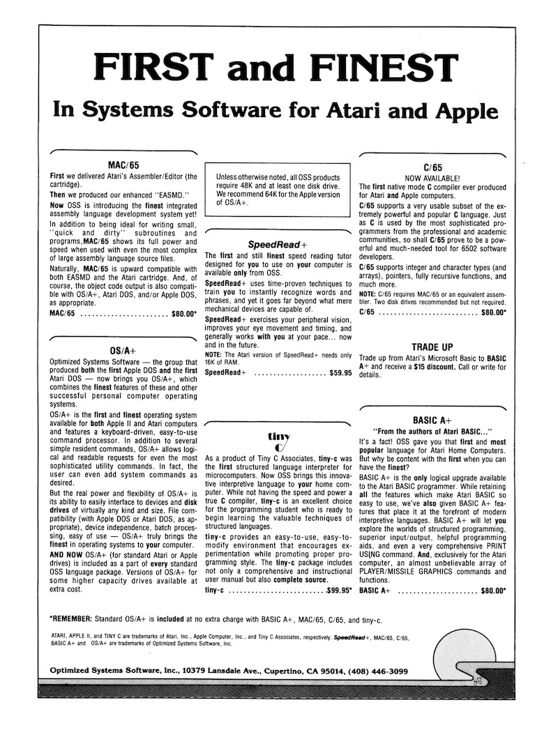 First and Finest in Systems Software · 1982
