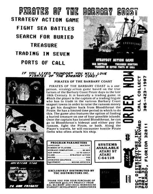 If you liked "Sundog" you will love Pirates of the Barbary Coast · 1987