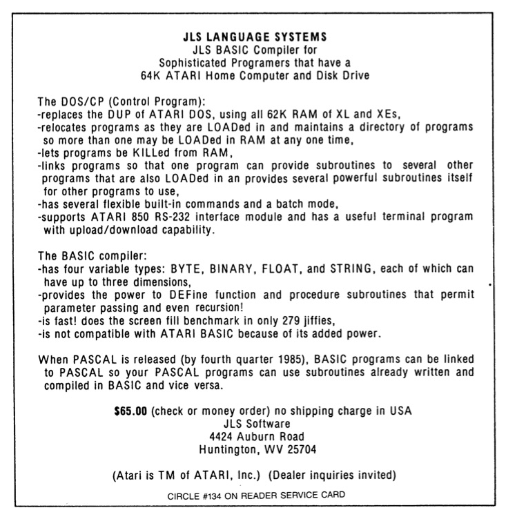 JLS Language Systems · 1985
