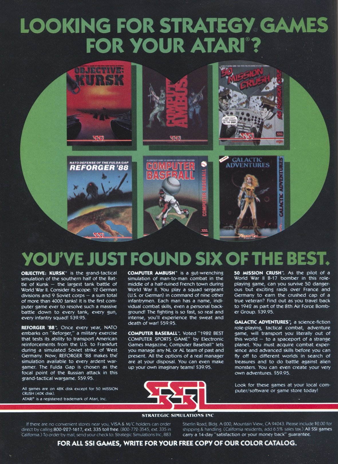 Looking for strategy games for your Atari? · 1984