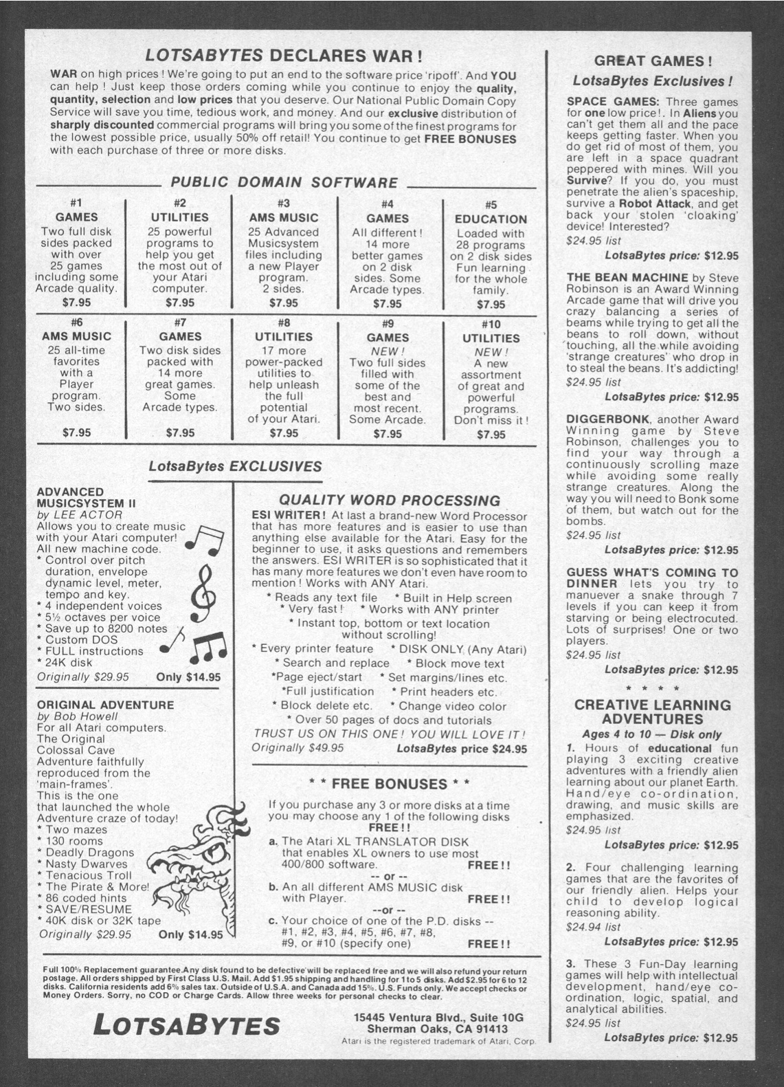 Lotsabytes Declares War! · 1985