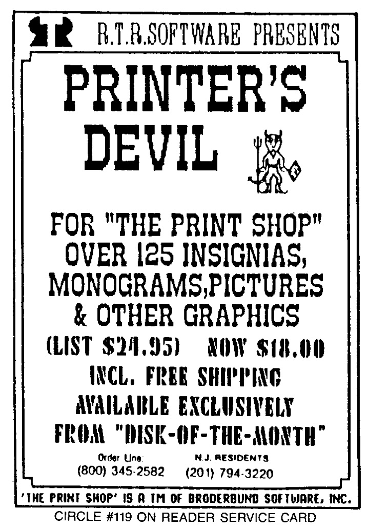 Printer's Devil for "The Print Shop" · 1986
