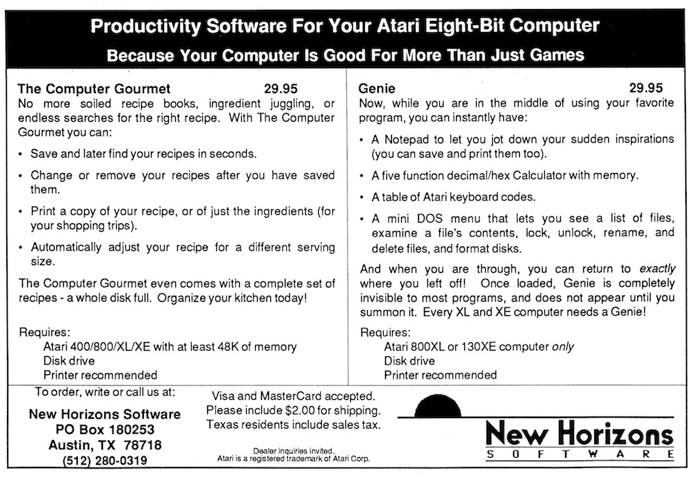 Productivity Software for Your Atari Eight-Bit Computer · 1986