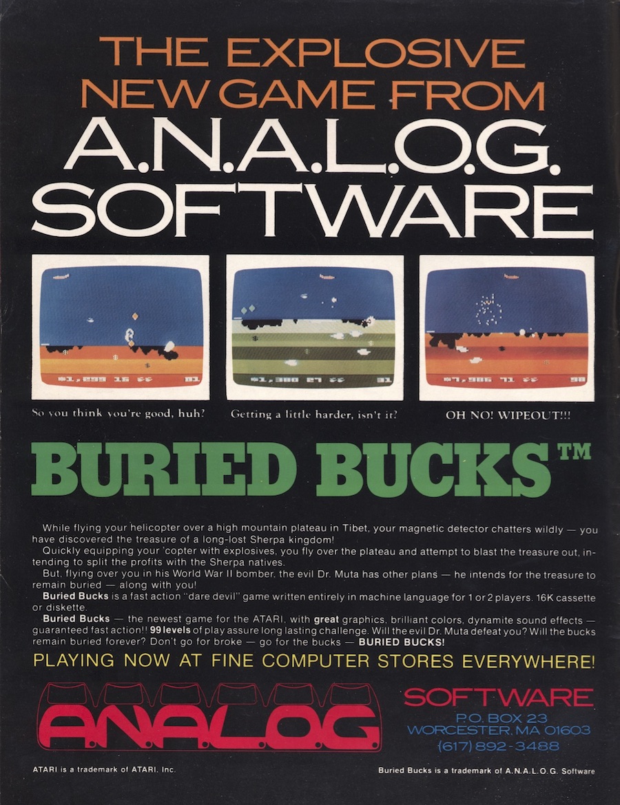 The Explosive New Game From Analog Software · 1983