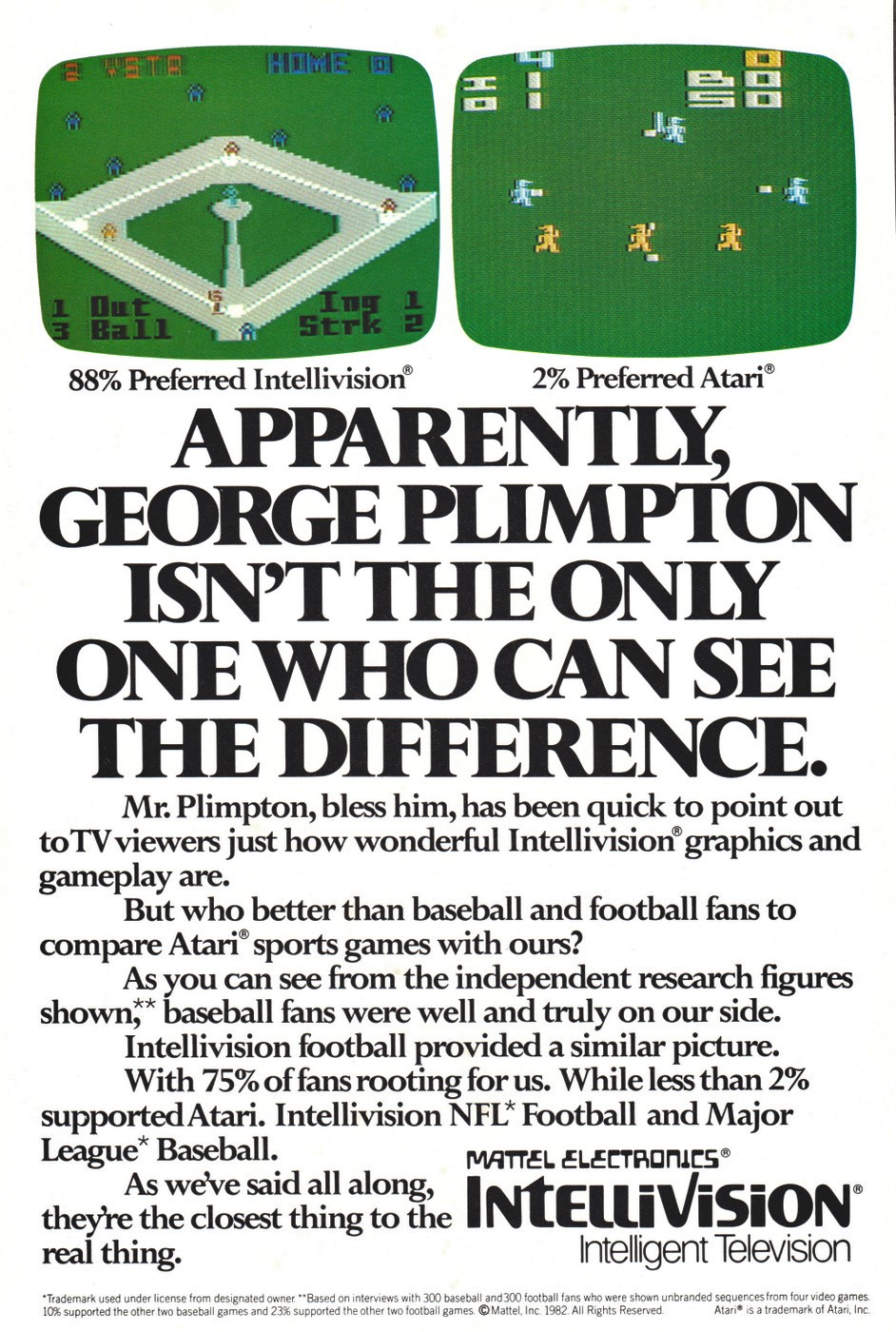 Apparently, George Plimpton Isn't The Only One Who Can See The Difference. · 1982