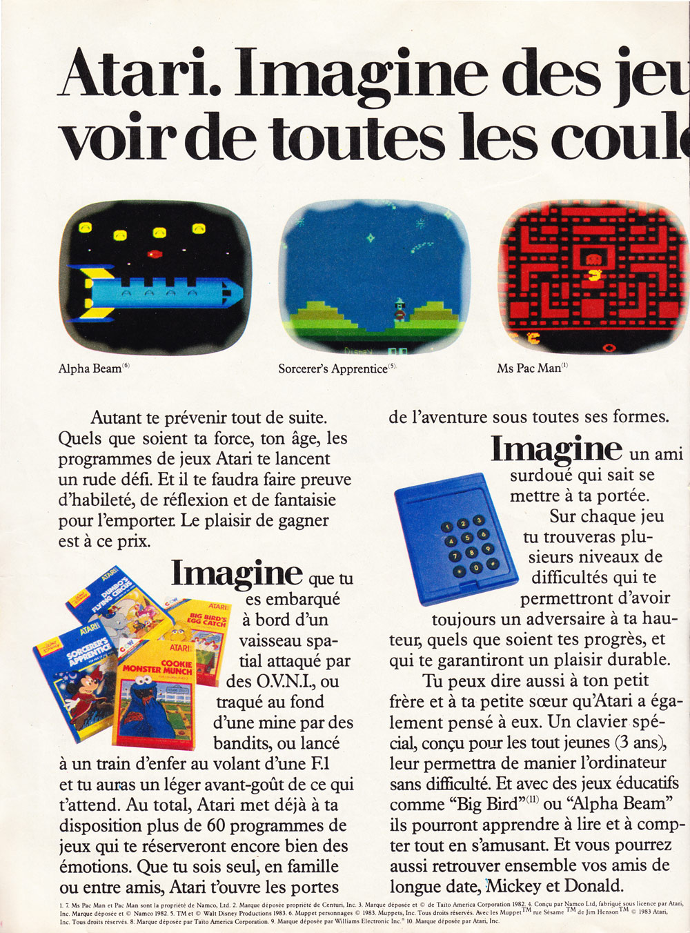 Atari. Imagine des Jeux Vidéo Qui t'en Feront Voir de Toutes les Couleurs! · page 1/2 · 1983