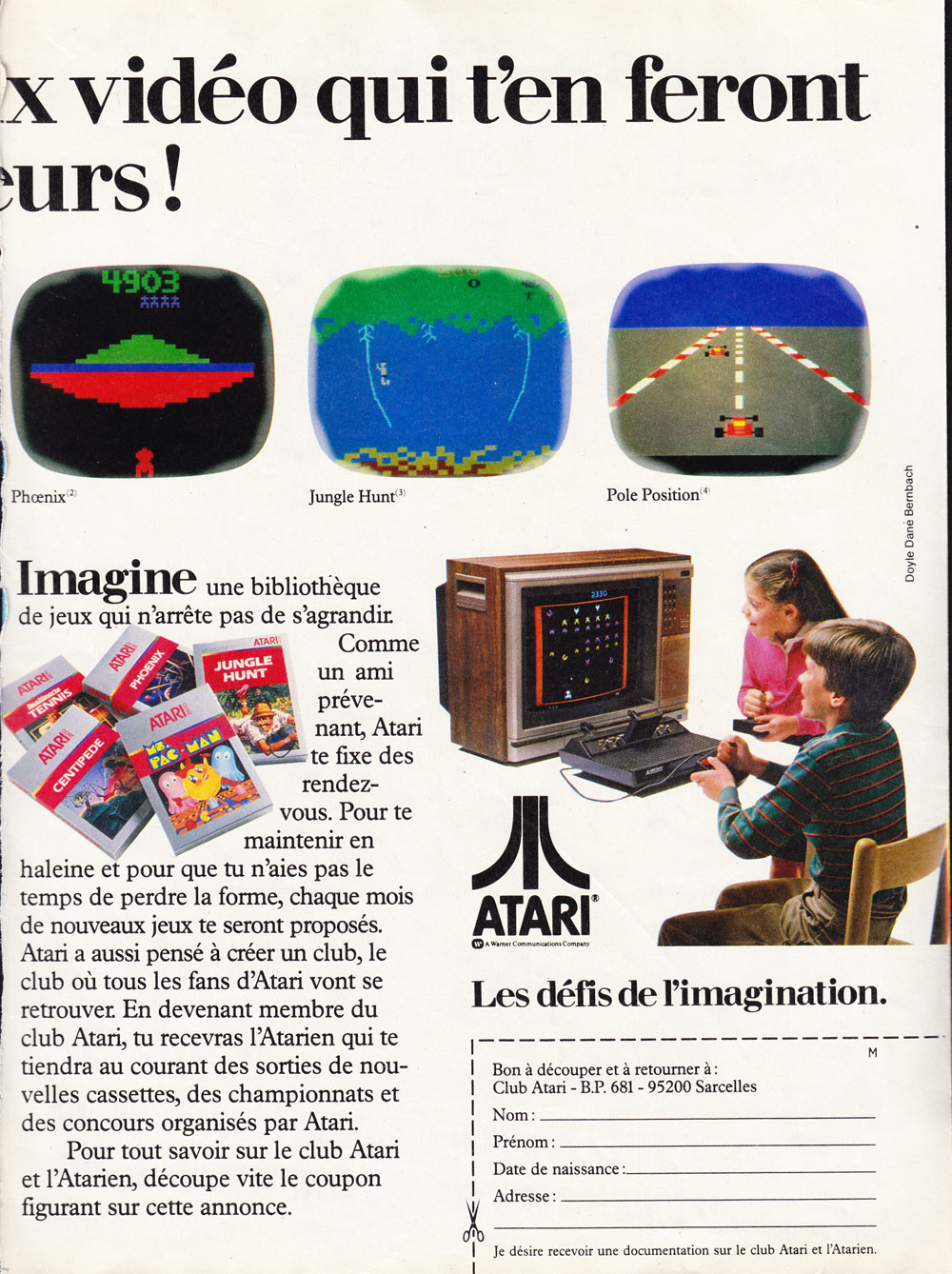 Atari. Imagine des Jeux Vidéo Qui t'en Feront Voir de Toutes les Couleurs! · page 2/2 · 1983