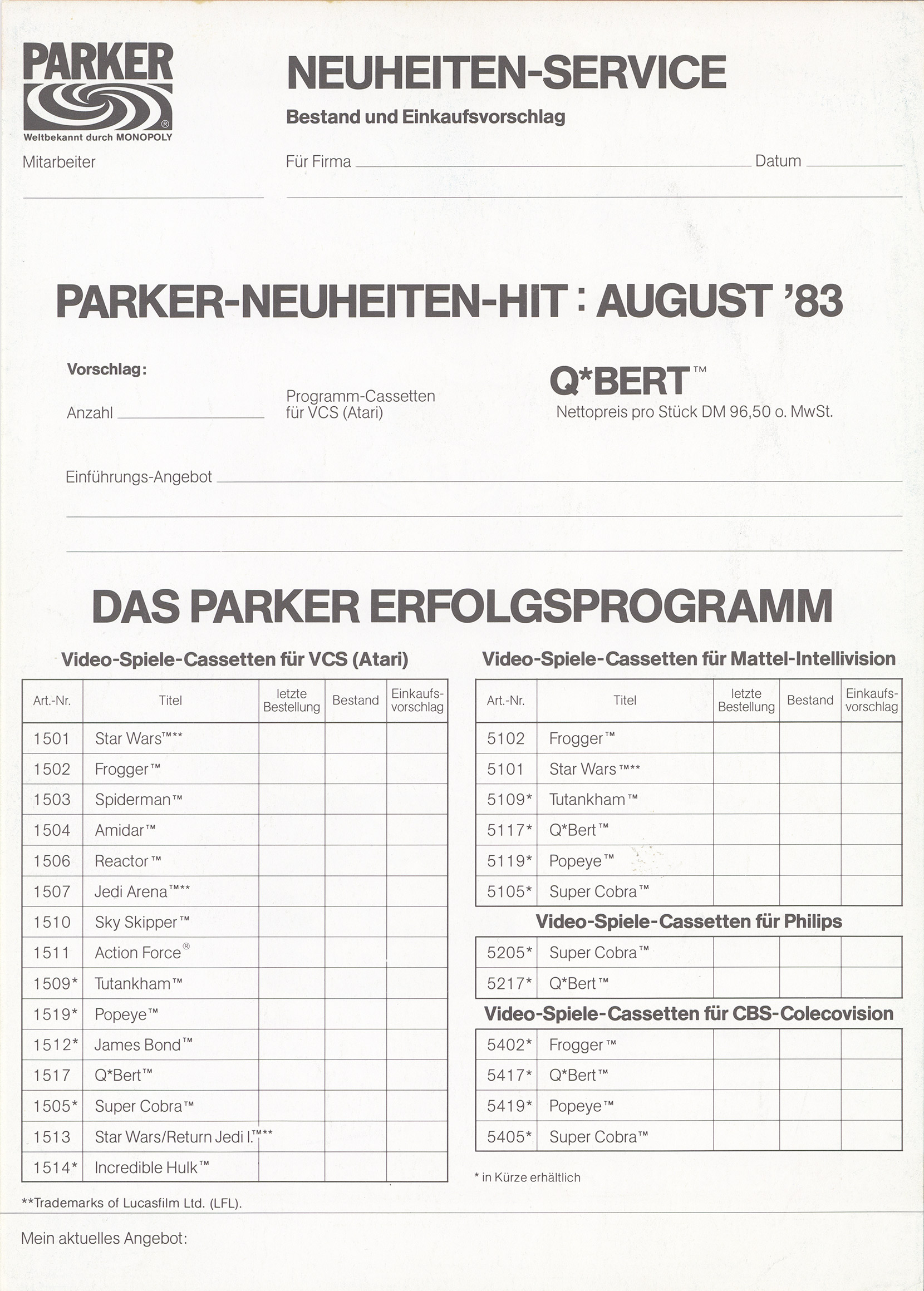 Q*bert · page 2/2 · 1983