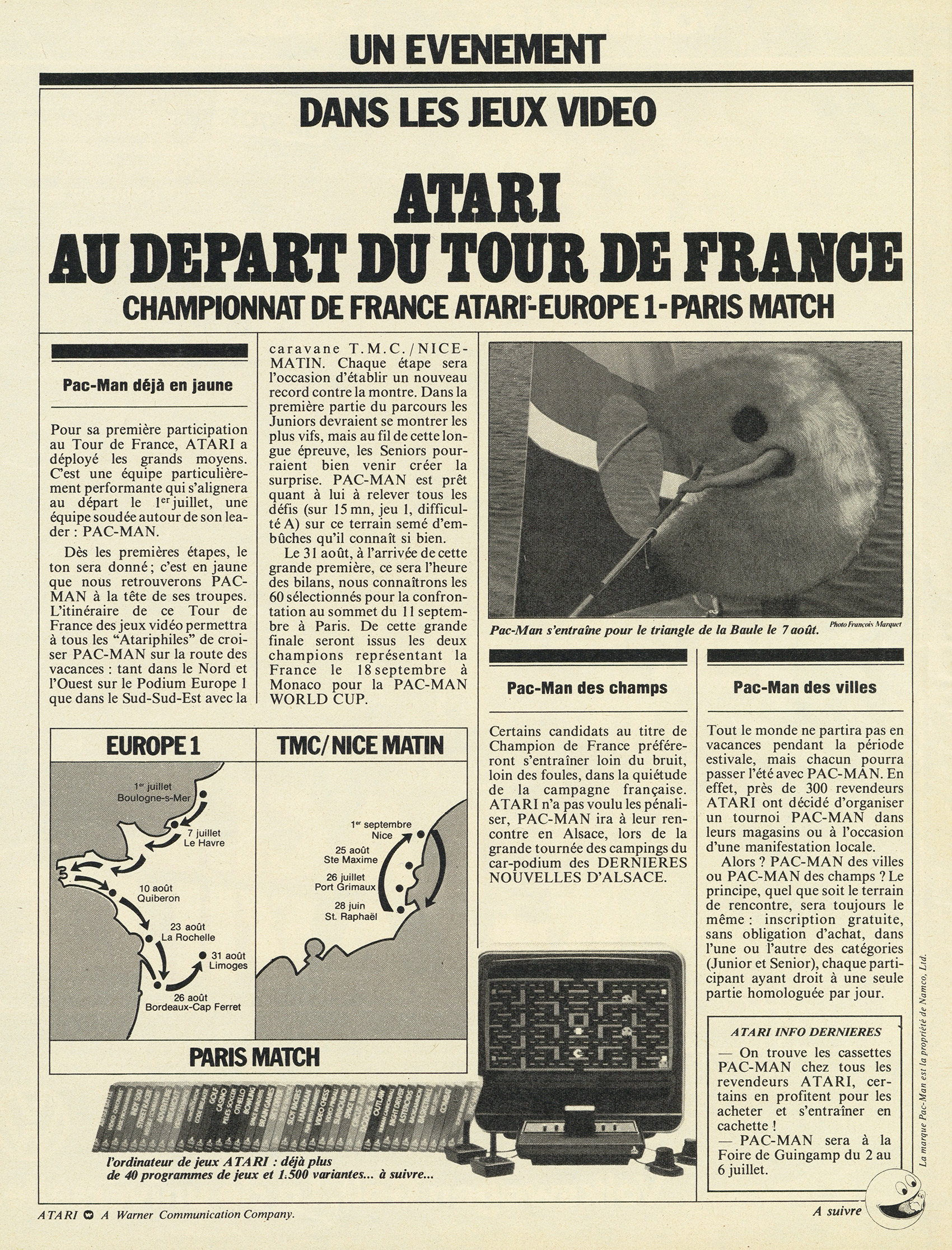 Atari au Départ du Tour de France. · 1982