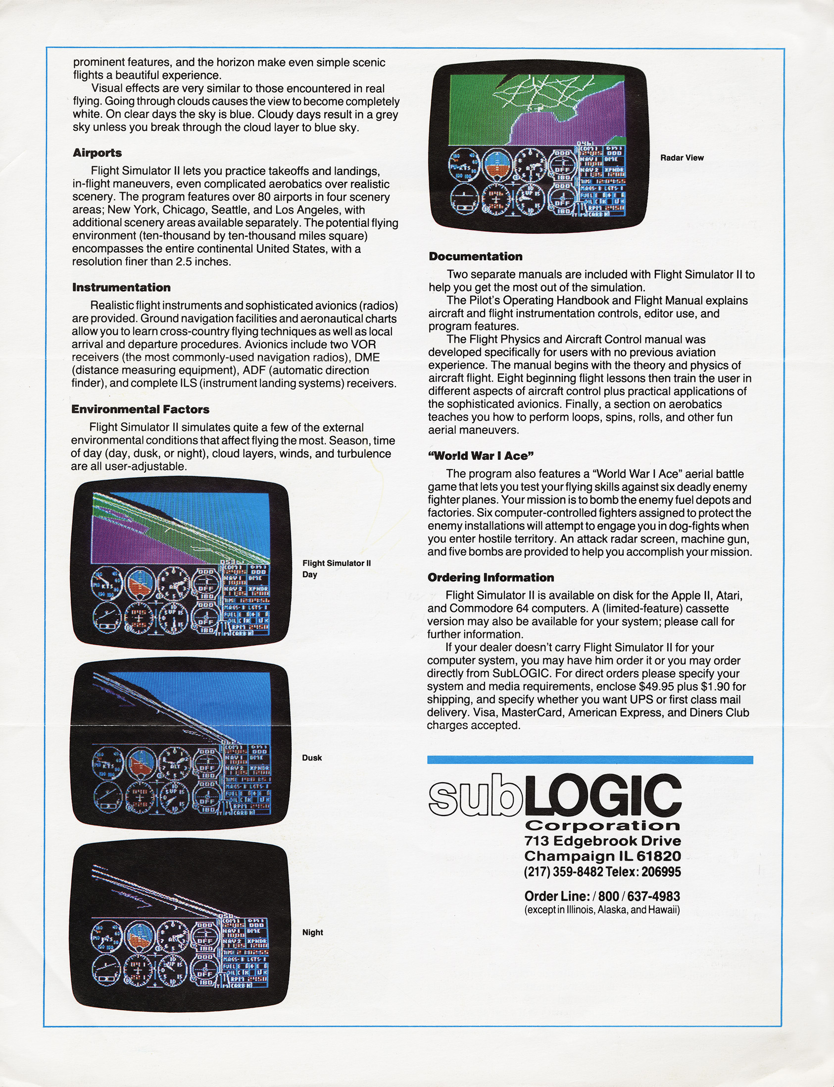 Flight Simulator II · page 2/2
