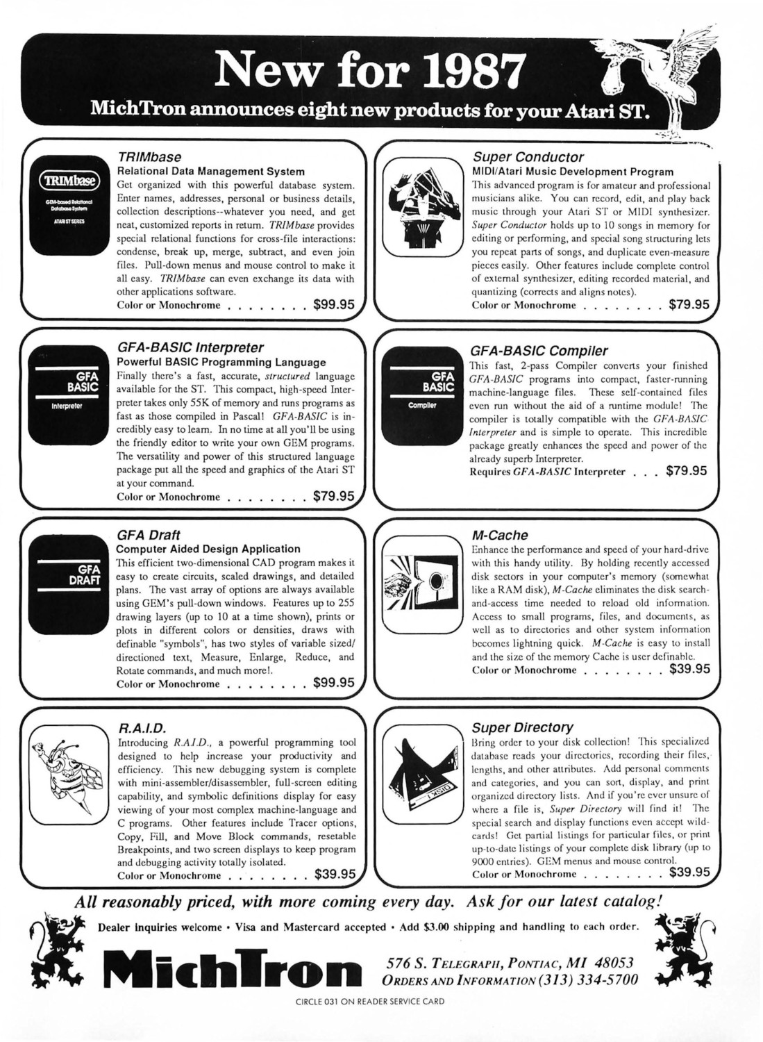 Michtron New for 1987 · 1987