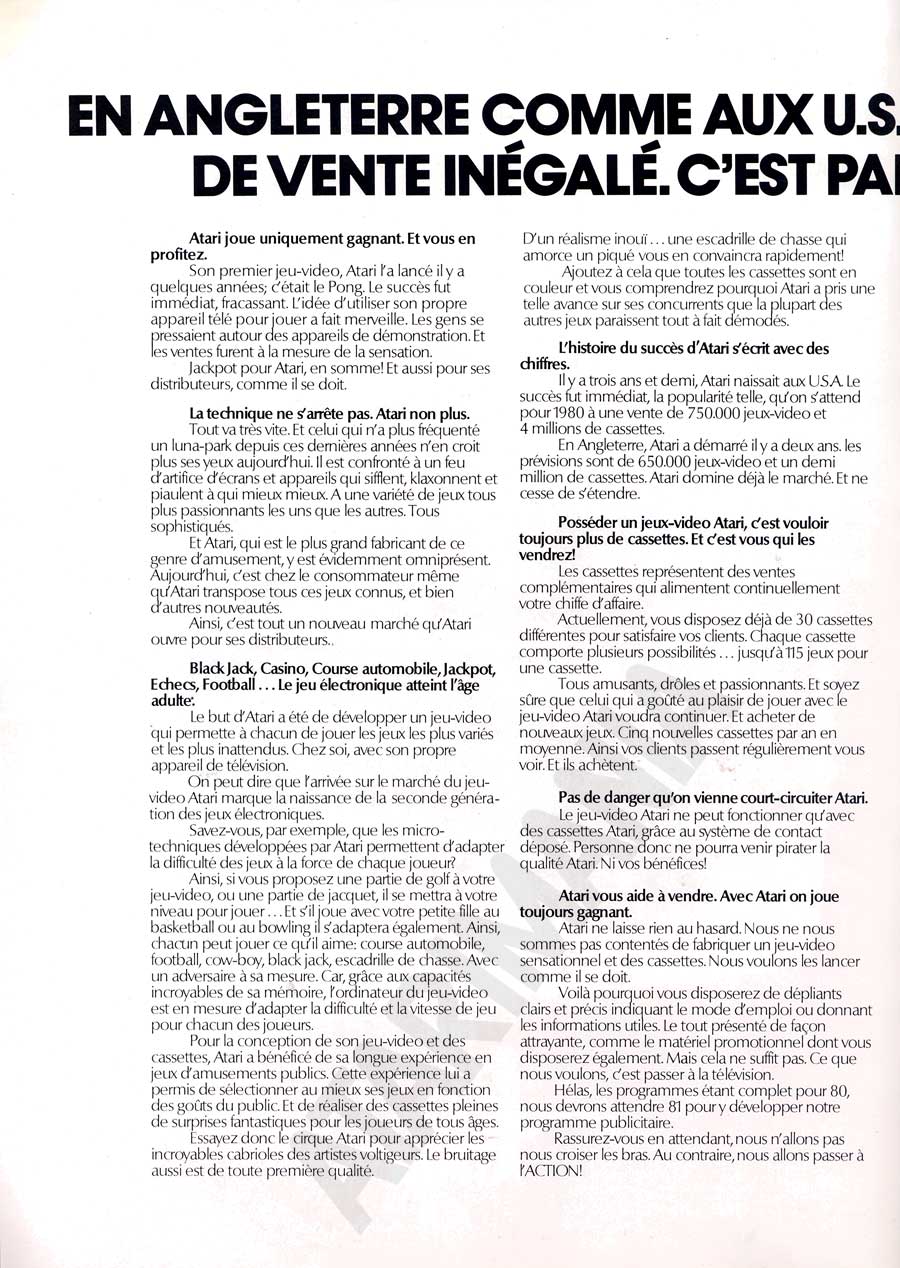 Atari Joue Pour de l'Argent. Pas Vous? · page 2/4 · 1980