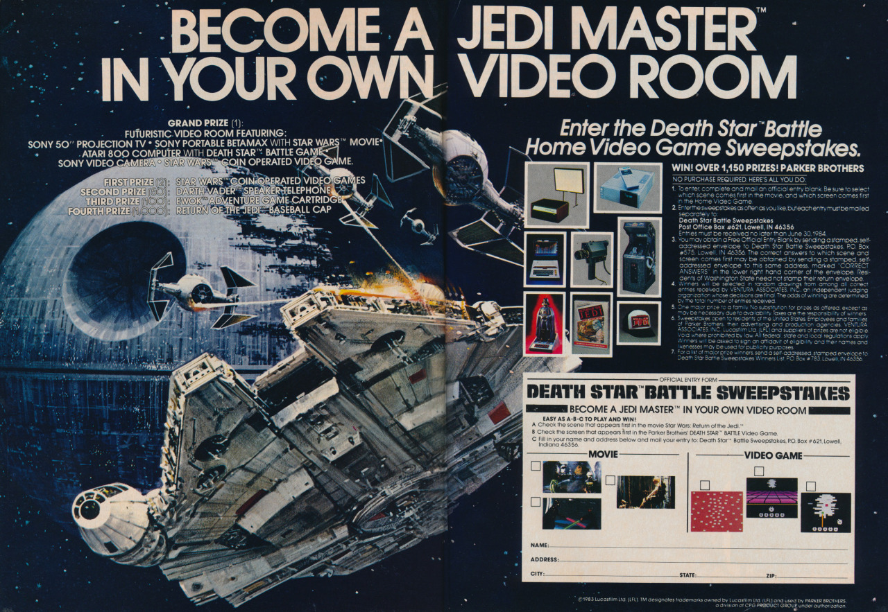Become a Jedi Master in Your Own Video Room. · 1983