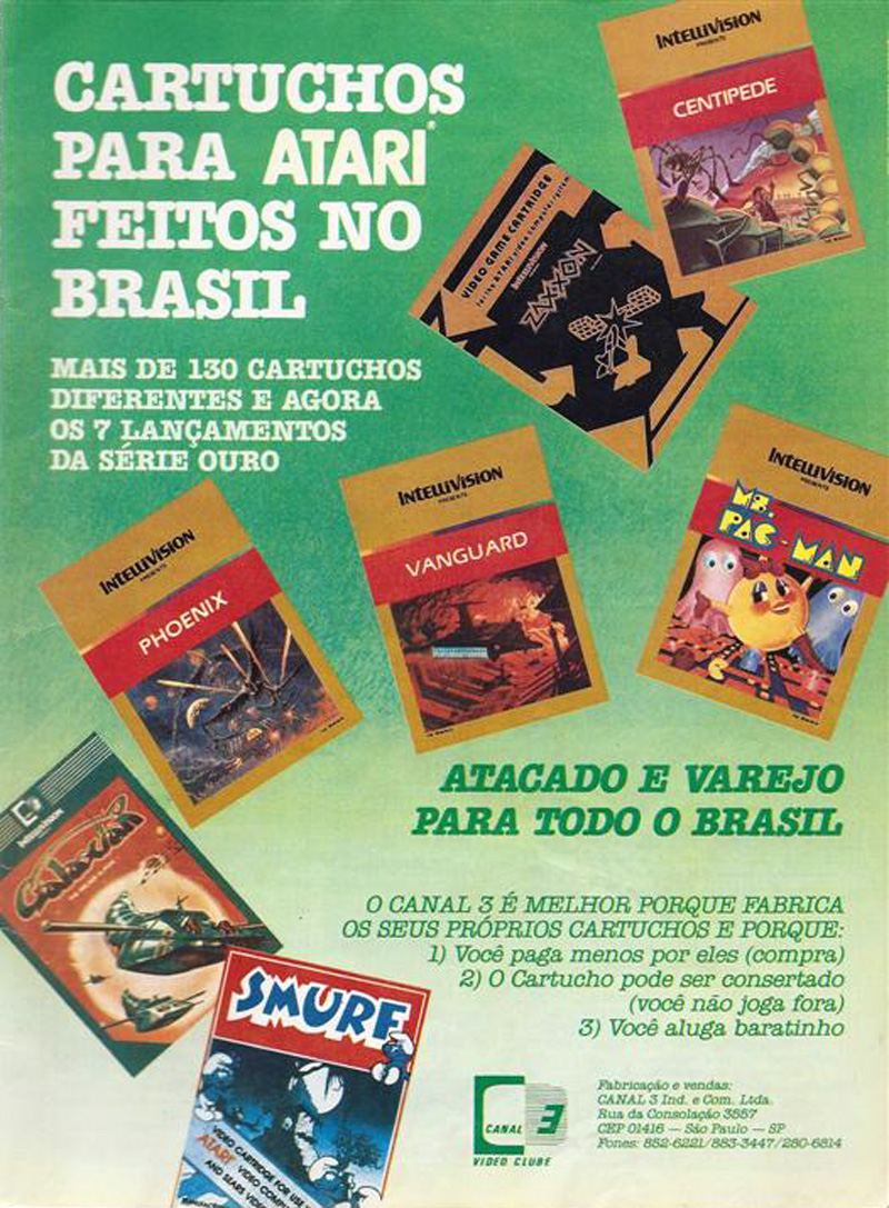 Cartuchos para Atari Feitos no Brasil.