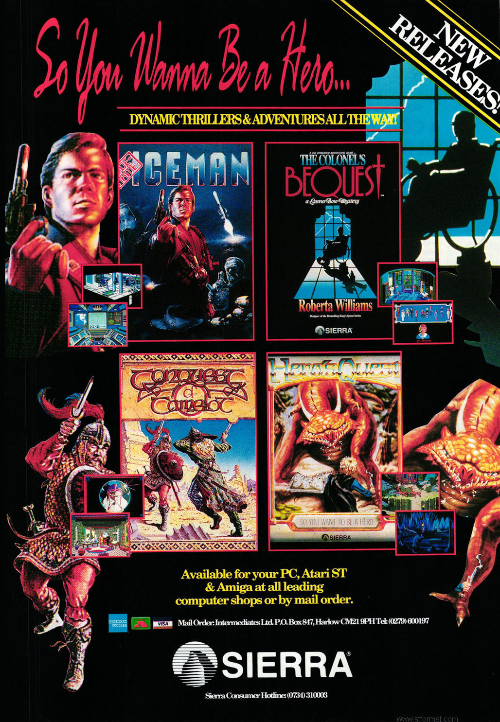 Code Name Iceman / Colonel's Bequest (The) / Conquest of Camelot / Hero's Quest · 1990