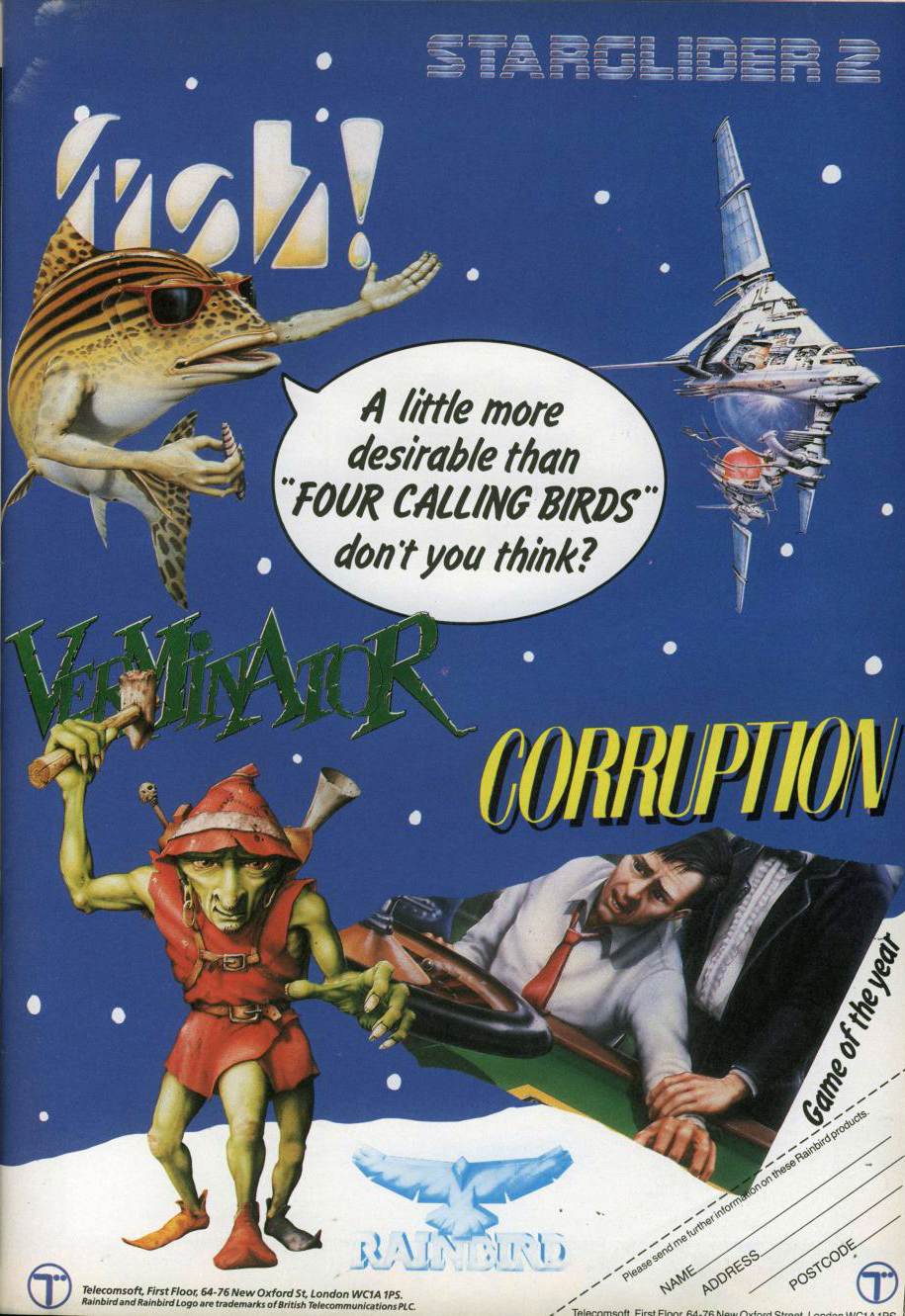 Starglider 2 / Fish! / Verminator / Corruption · 1988