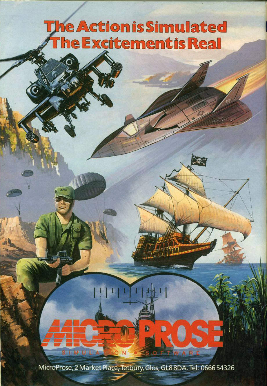 Gunship / F-19 Stealth Fighter / Airborne Ranger / Pirates / Silent Service · 1989