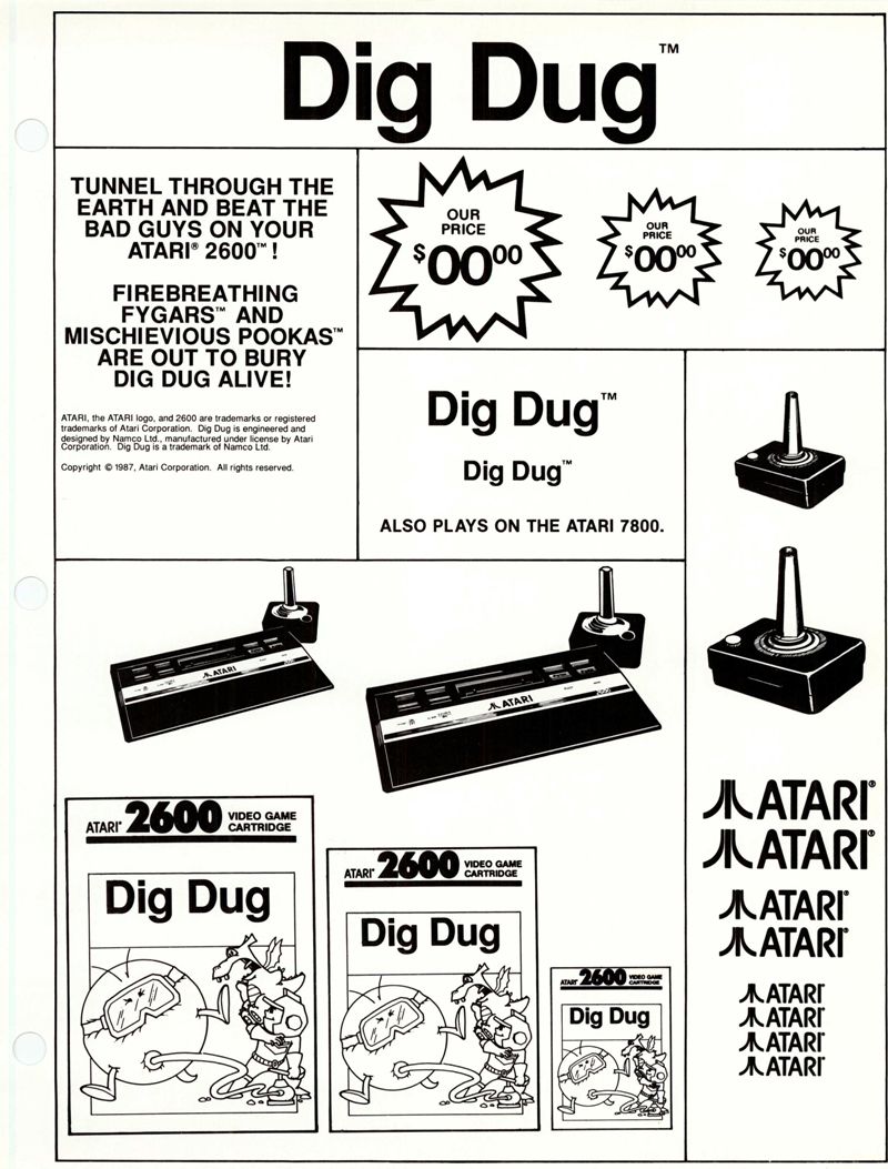 Dealer Ad Template - Dig Dug · 1987