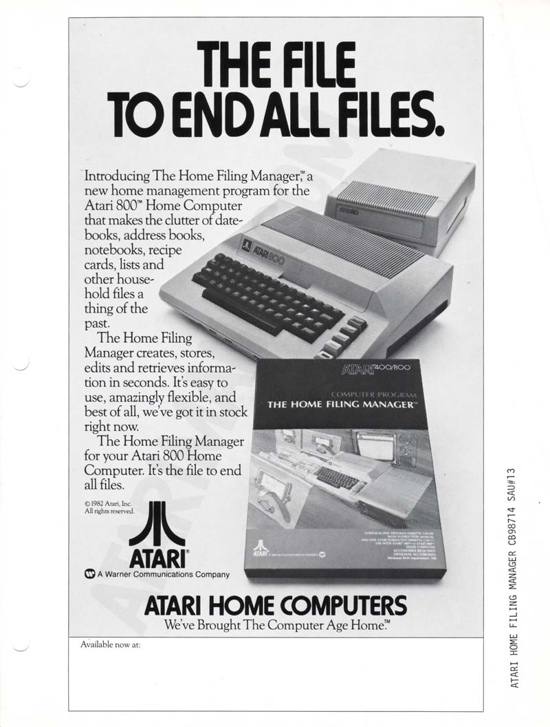 Dealer Ad Template - The File to End All Files. · 1982