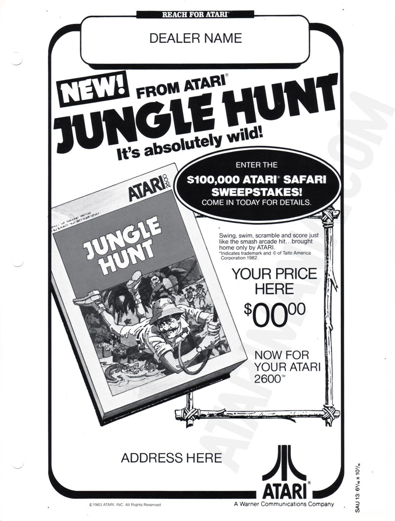 Dealer Ad Template - Jungle Hunt · 1983
