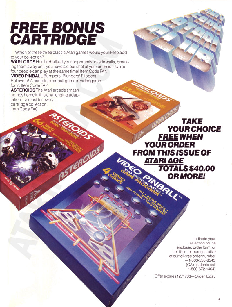 Warlords / Video Pinball / Asteroids · 1983