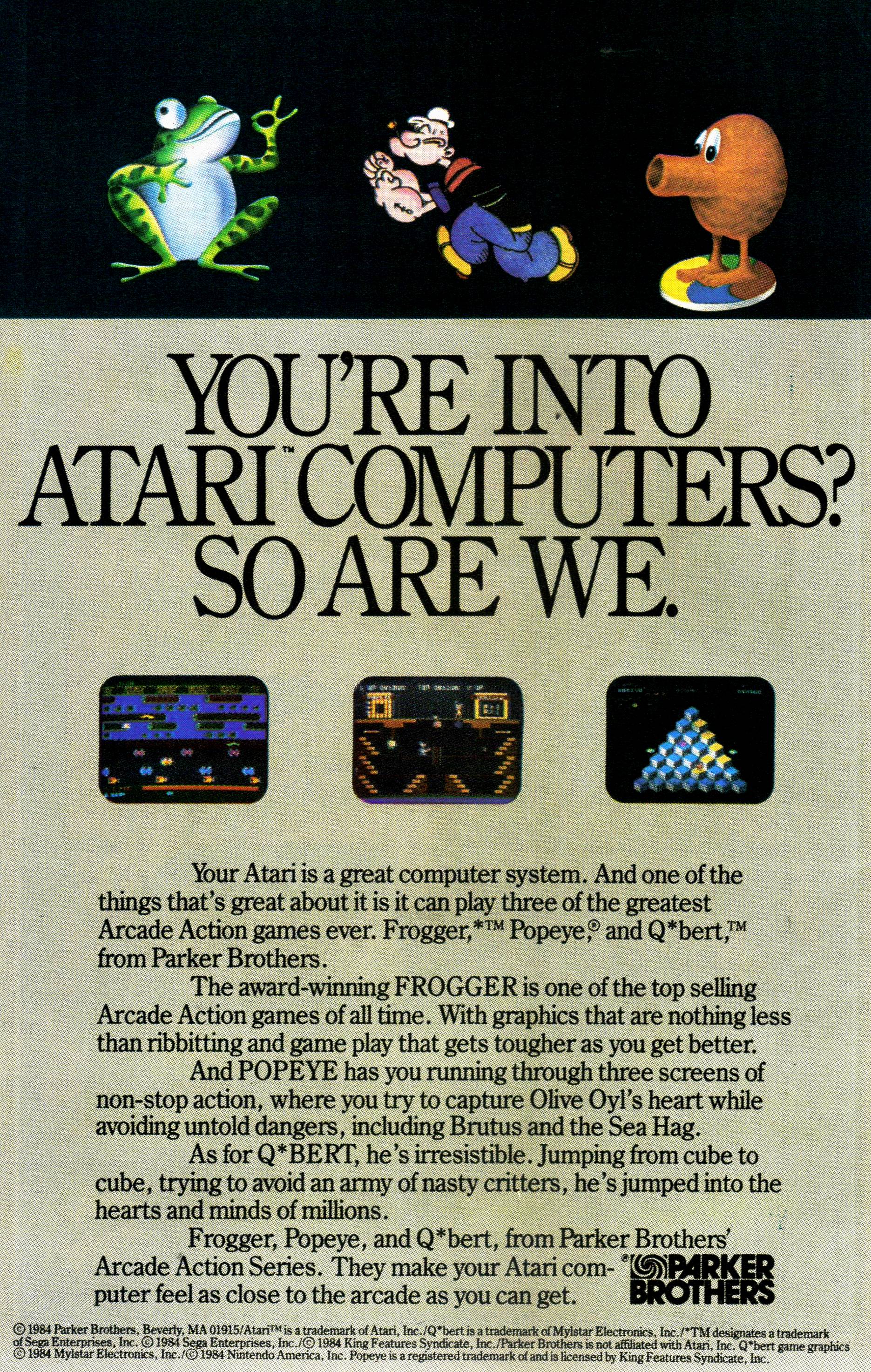 Frogger / Popeye / Q*bert · 1984