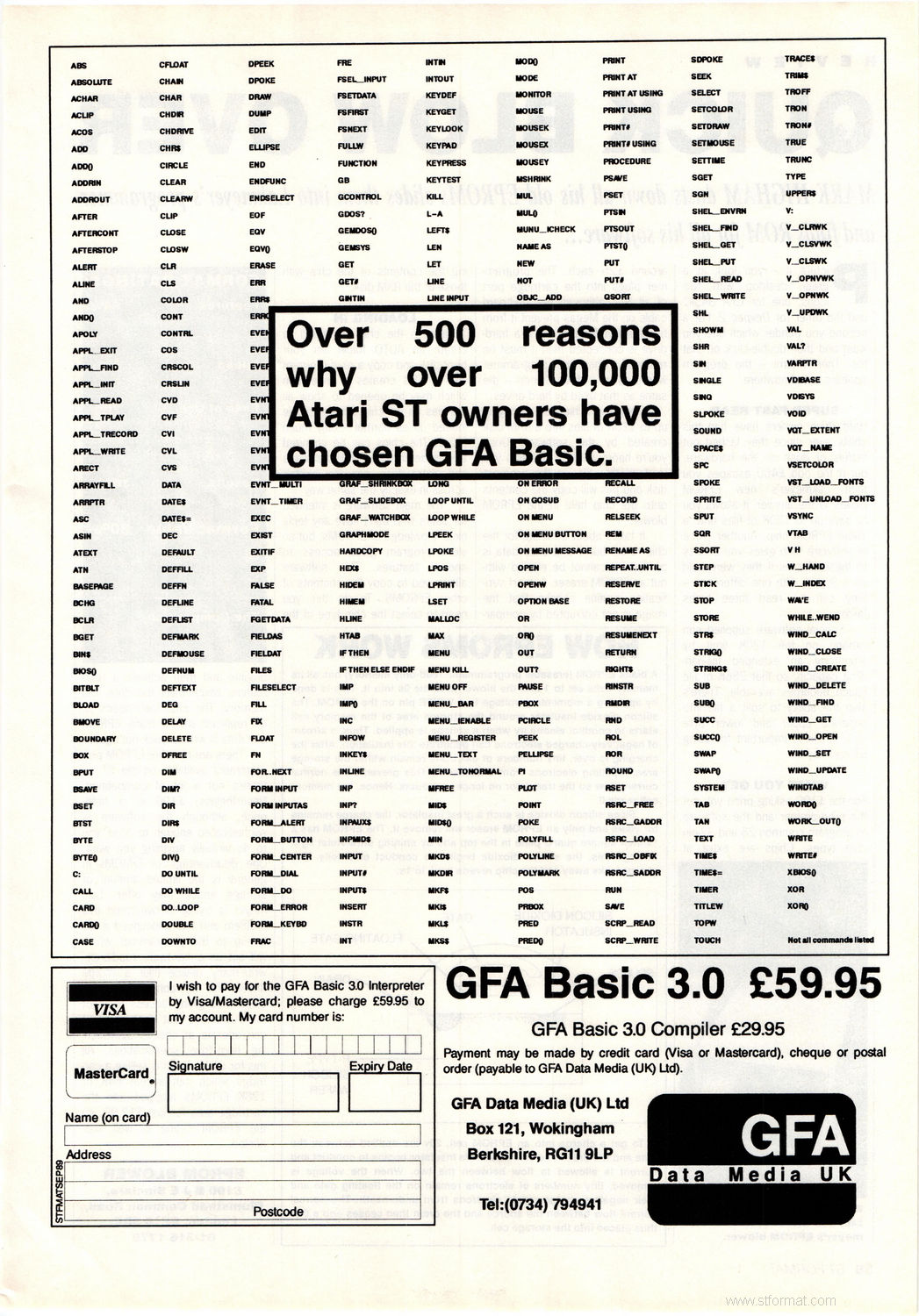 Over 500 Reasons Why Over 100,000 Atari ST Owners Have Chosen GFA BASIC · 1989