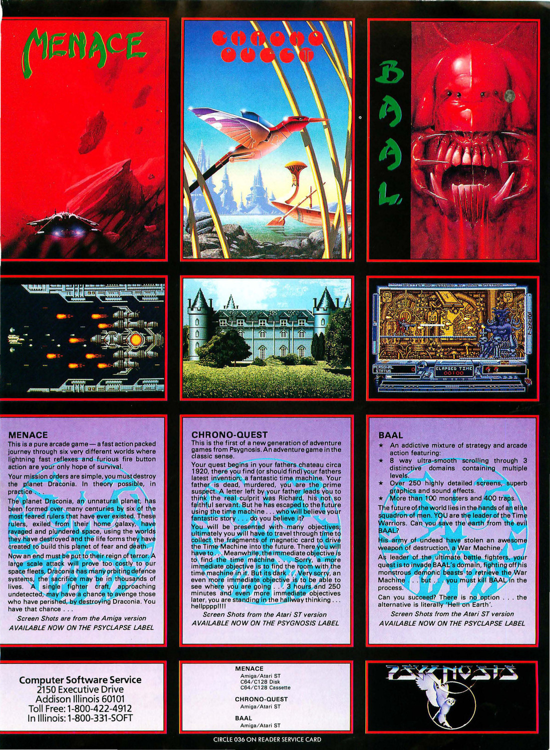 Menace / Chrono Quest / Baal · 1988