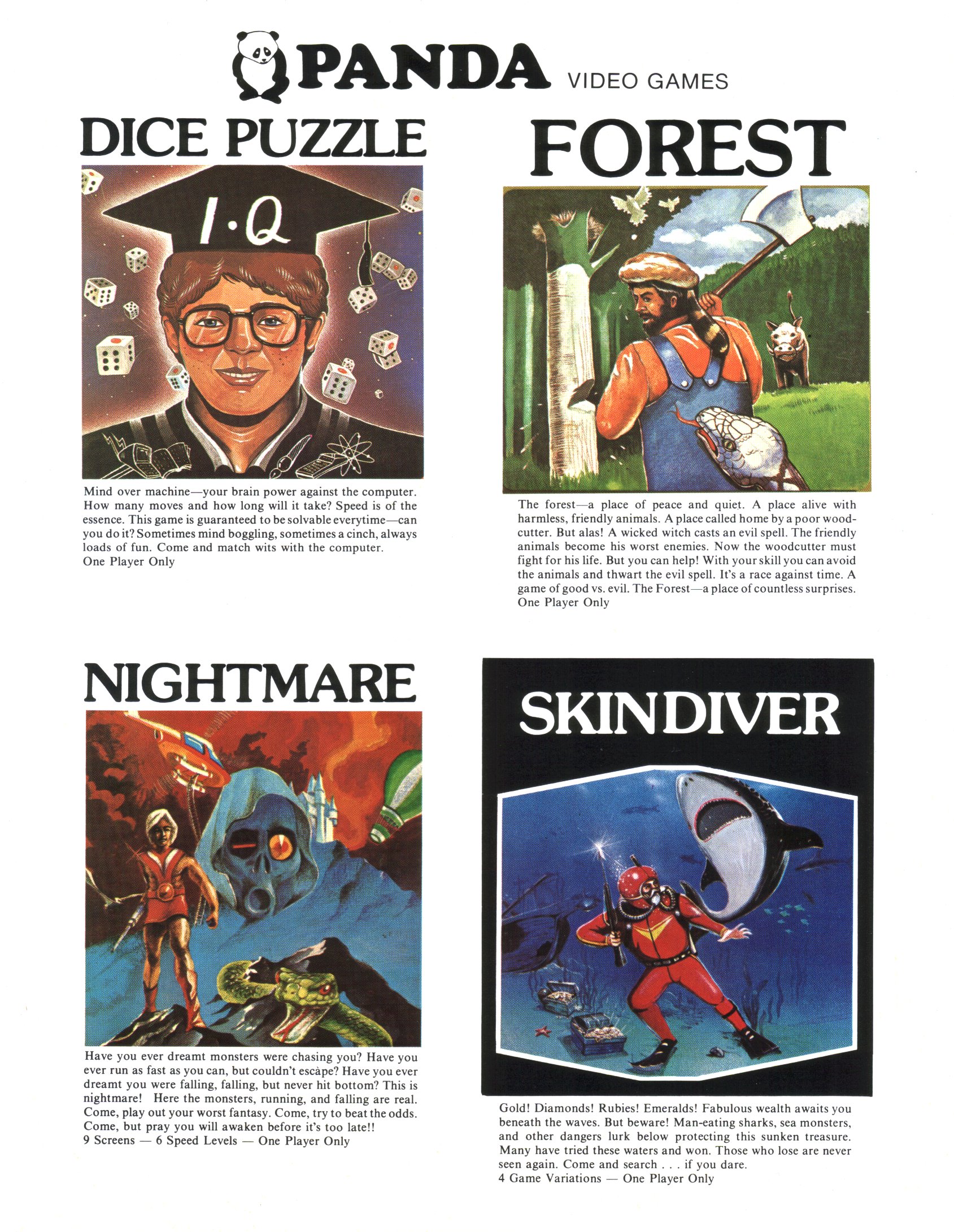 Dice Puzzle / Forest / Nightmare / Skindiver · 1983
