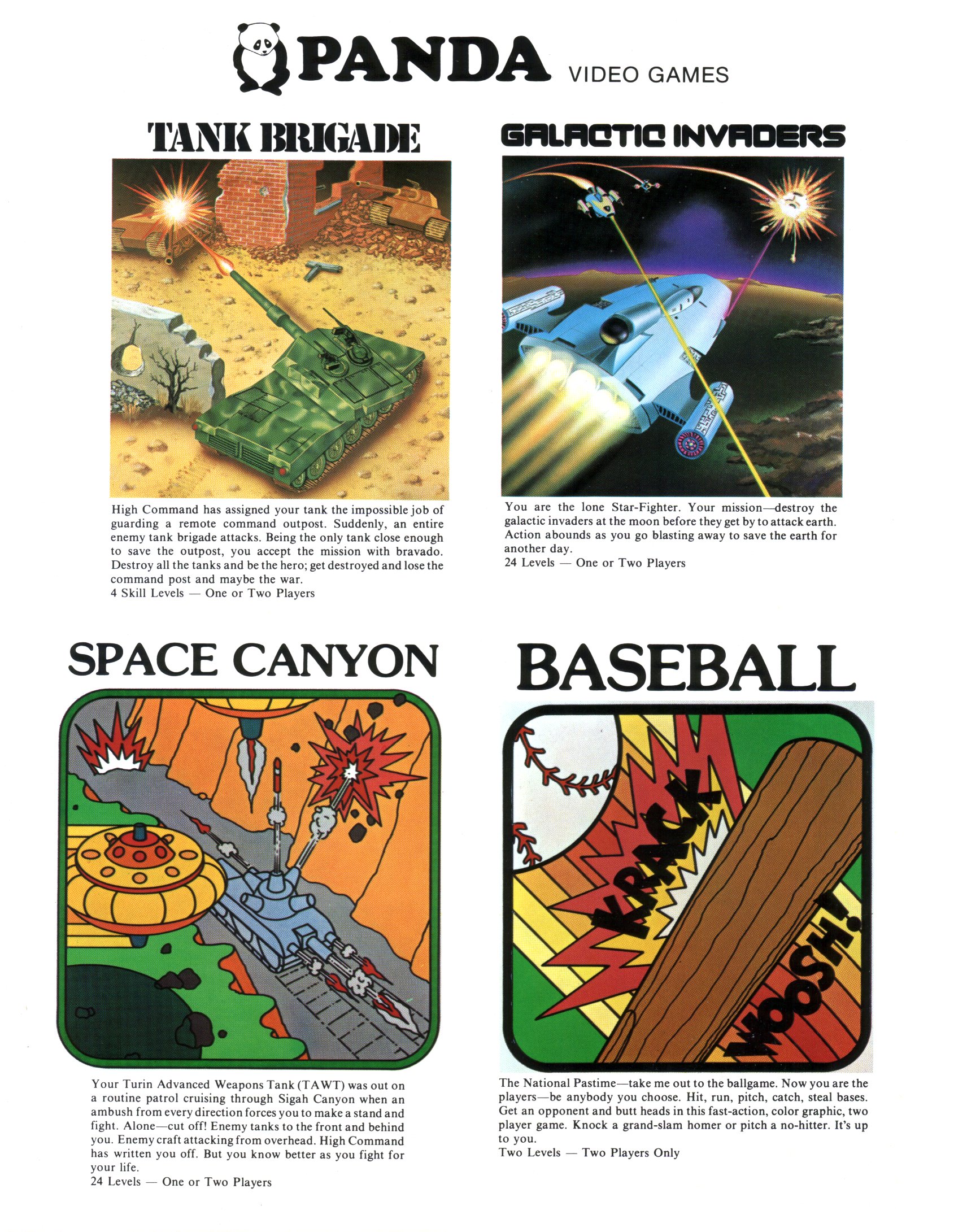 Tank Brigade / Galactic Invaders / Space Canyon / Baseball · 1983