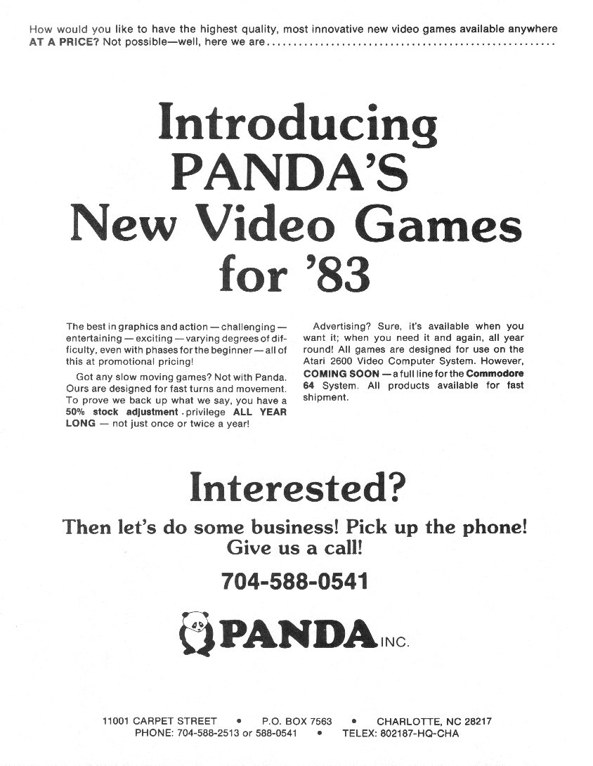 Introducing Panda's New Video Games for '83. · 1983