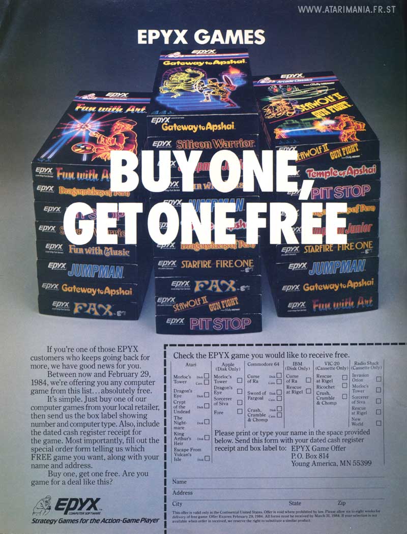 Buy one, get one free. · 1984