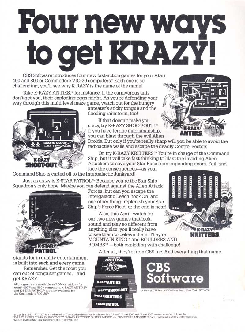 Four new ways to get KRAZY! · 1983