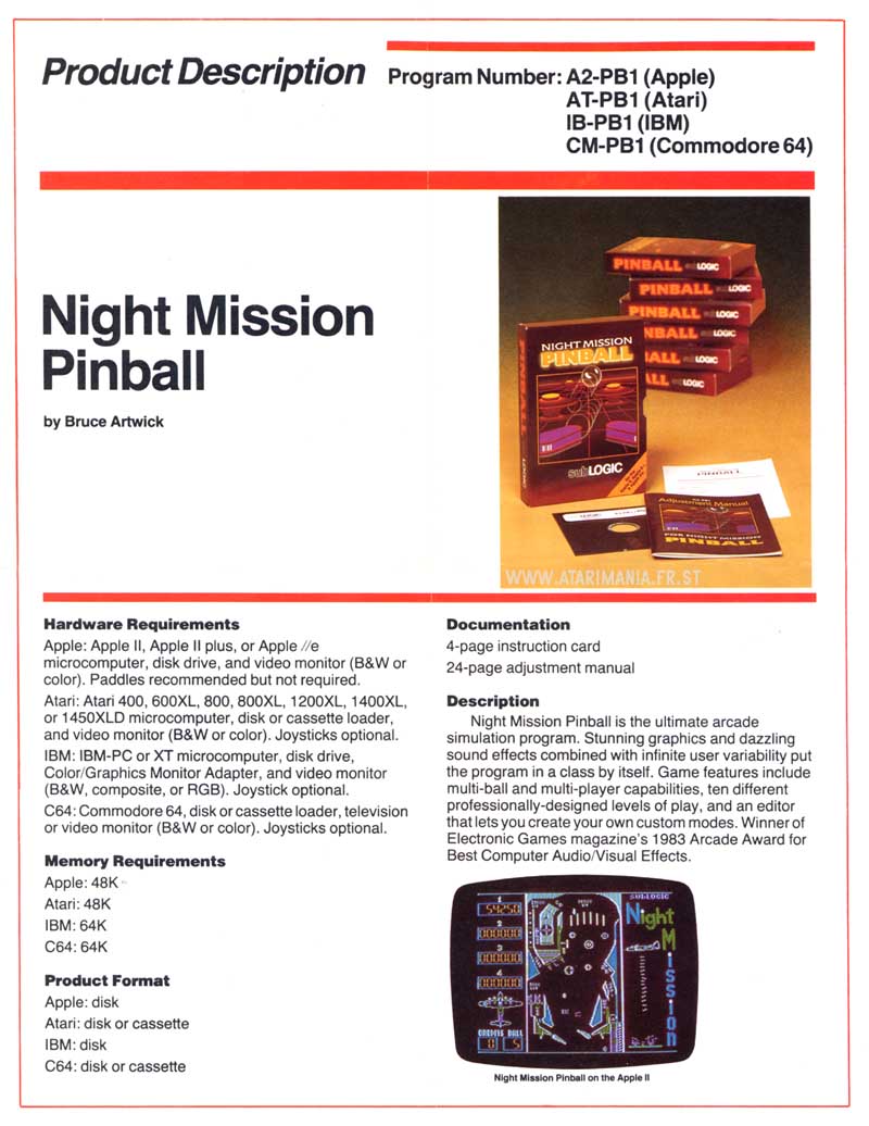 Night Mission Pinball · page 1/2
