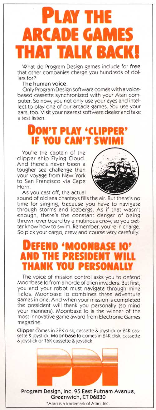 Play the arcade games that talk back! · 1983