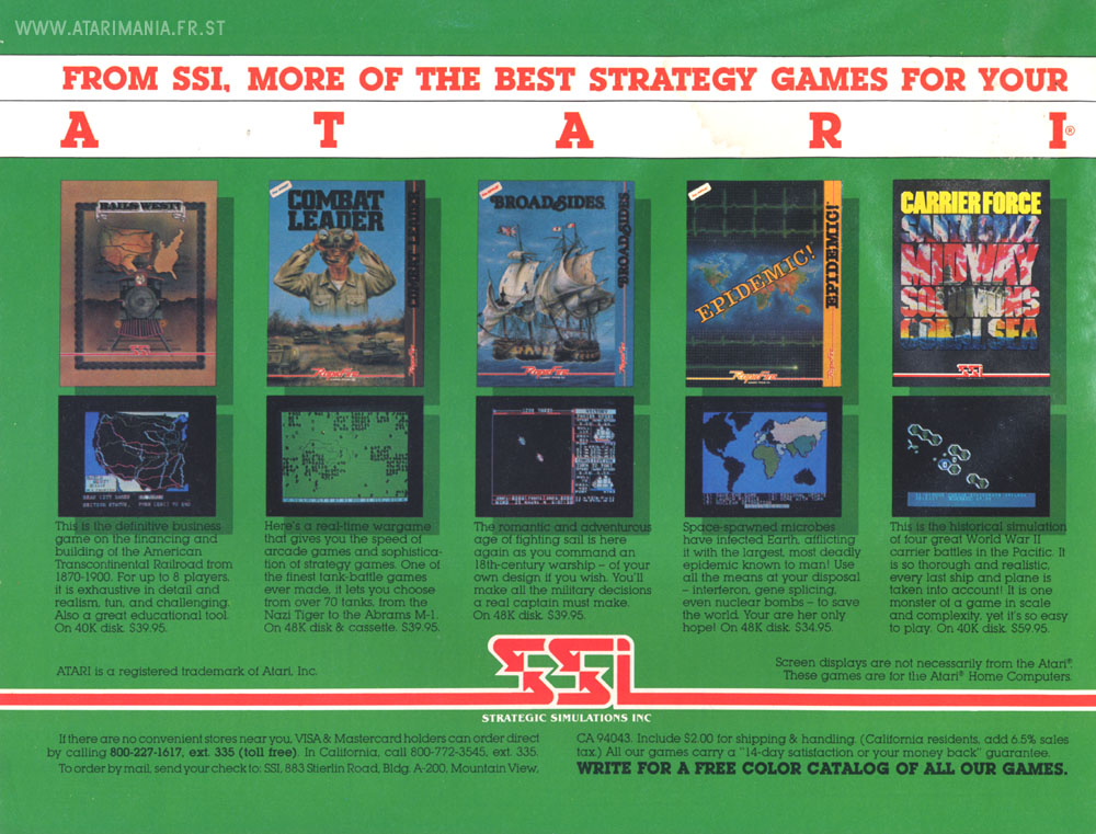 From SSI, more of the best strategy games · 1984