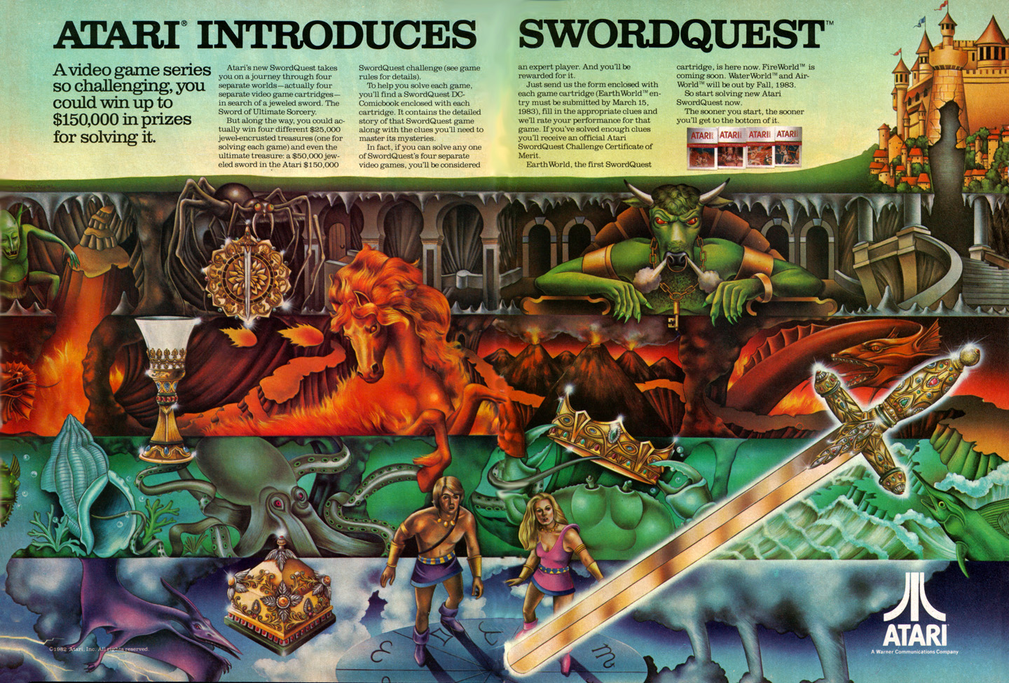 Atari Introduces SwordQuest. · 1982