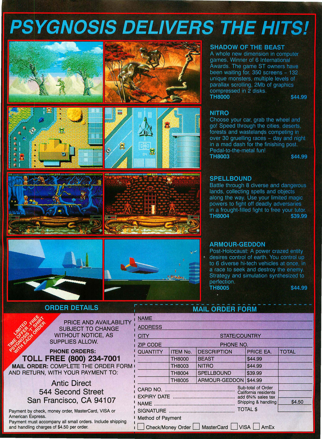 Shadow of the Beast / Nitro / Spellbound / Armour-Geddon · 1990