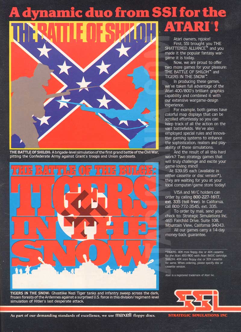 A dynamic duo from SSI for the Atari! · 1982