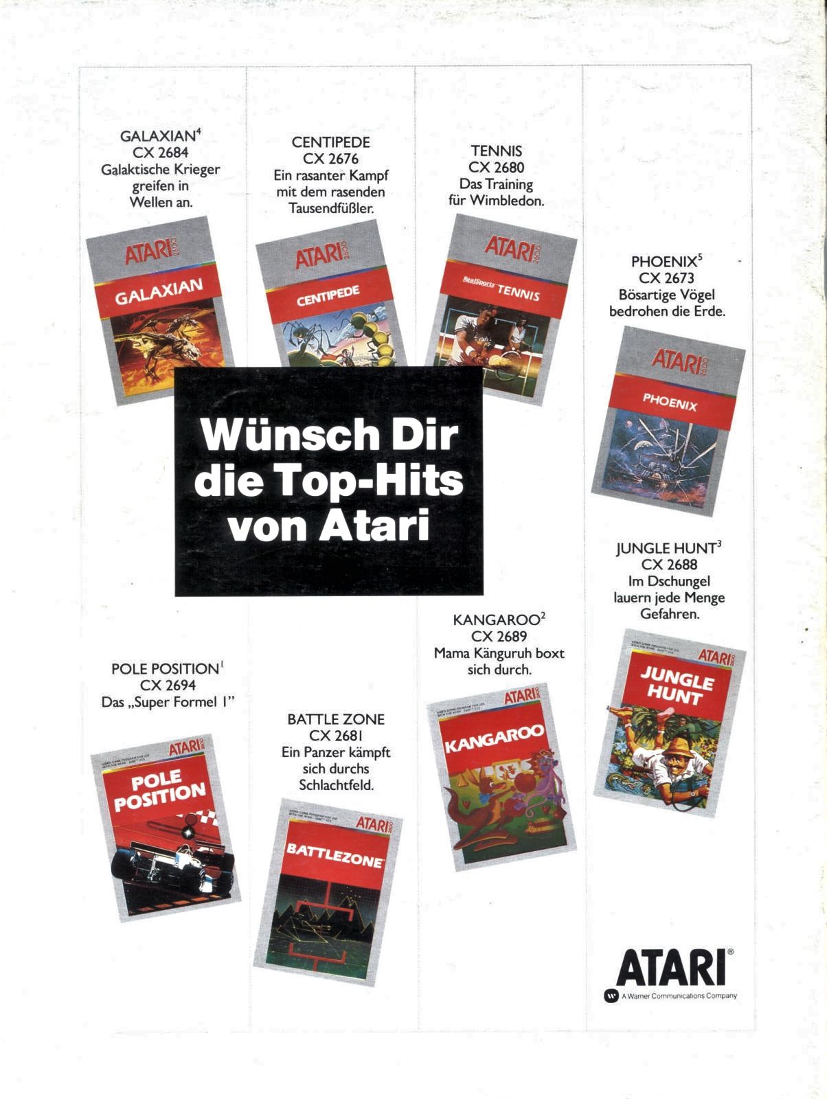 Wünsch Dir die Top-Hits von Atari. · 1983
